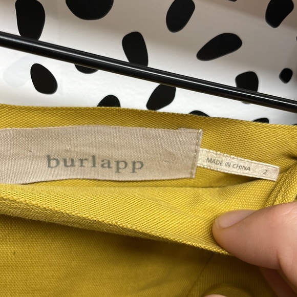 Anthro Burlapp Yellow Ruffle Side Ruched Skirt - Picture 5 of 10